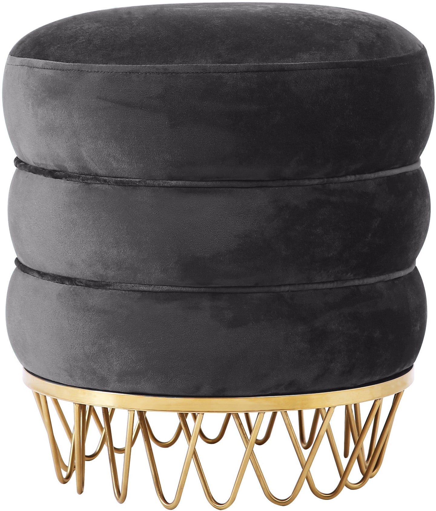 Revolve Velvet Ottoman/Stool